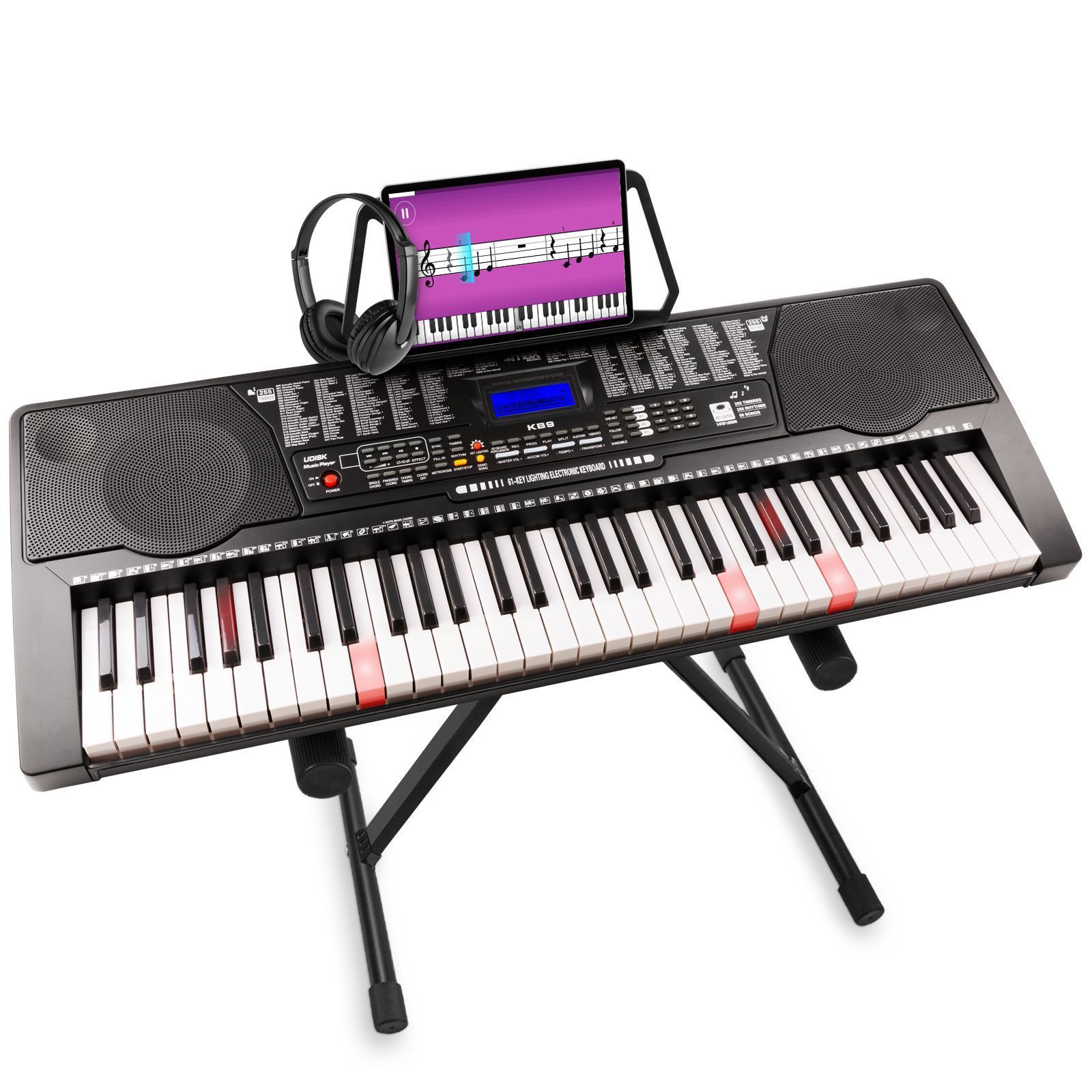 Schubert 255 Piano électrique USB clavier 61 touches lumineuses