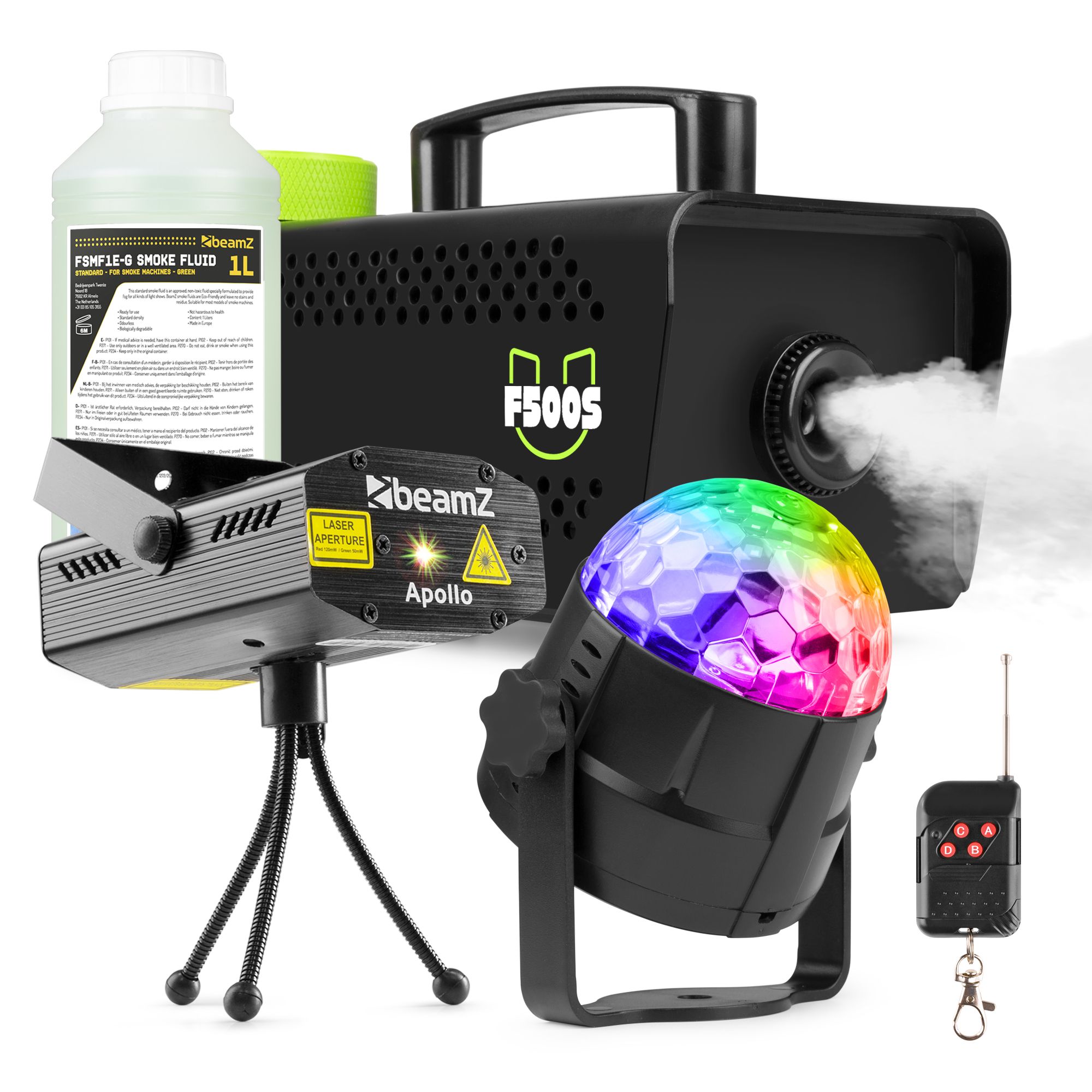 Fuzzix F500S – Pack Machine à Fumée avec 1L et Laser