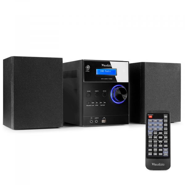 Audizio Metz - Radio Système Hifi DAB+ et Lecteur CD avec Bluetooth et Haut-Parleur - Noir
