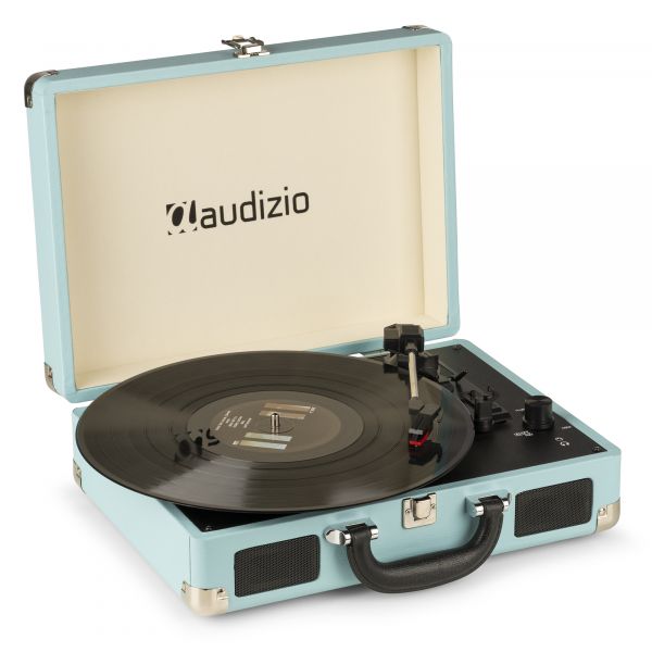 Audizio RP114BL - Platine Vinyle Rétro avec Haut-Parleurs Intégrés - Bleue