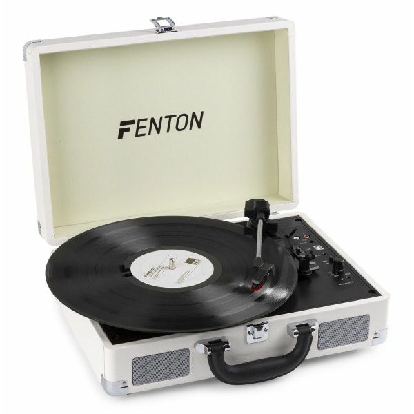 Fenton RP115D Platine Vinyle Bluetooth valise - Blanc