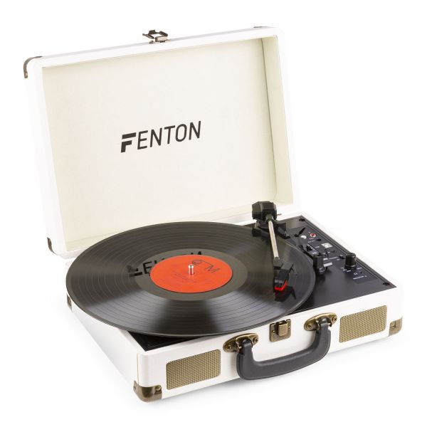 Fenton RP115G - Platine vinyle vintage à 3 vitesses - Blanc crème