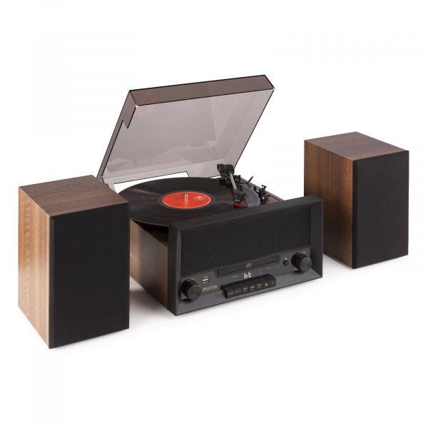 Fenton RP135WSET - Platine vinyle avec haut-parleurs en bois