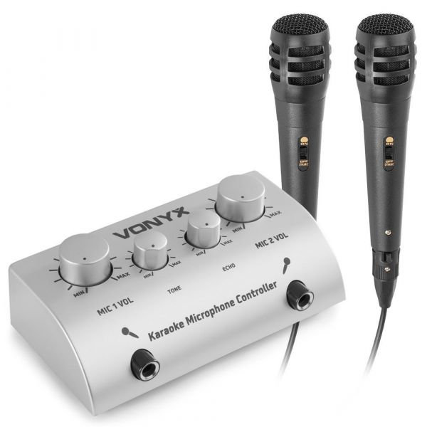 Vonyx AV430 - Table de mixage echo karaoké 2 canaux avec 2 microphones