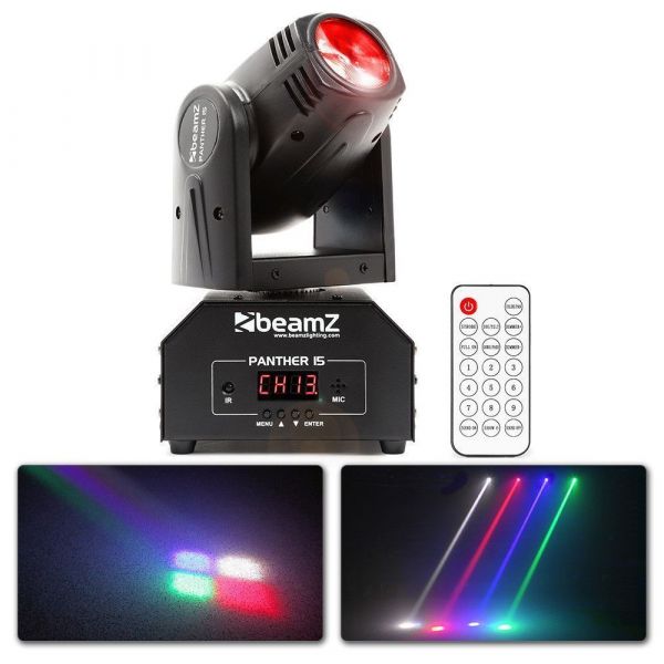 BeamZ Panther 15 - Lyre Beam LED 10W, 14 ou 16 canaux DMX