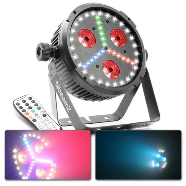 BeamZ BX30 - Projecteur PAR, 3x LEDs centrales de 10W RGB-UV, 18x LEDs SMD RGB