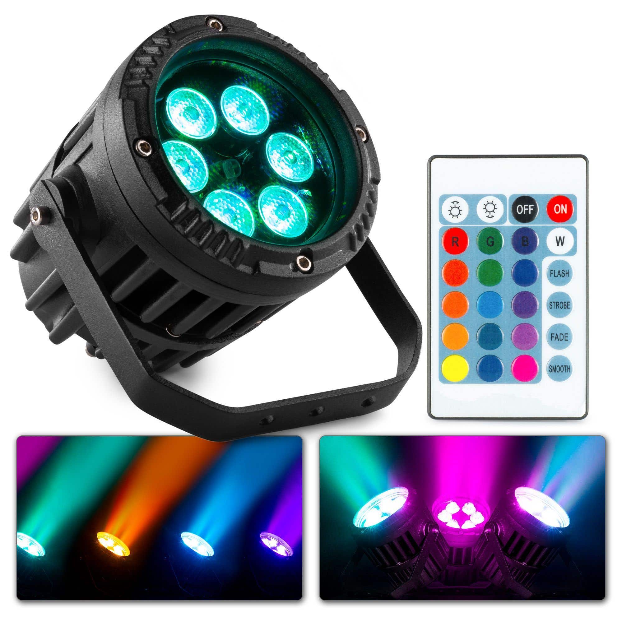Beamz BWA63 Alu Par IP65 Projecteur LED 6x 6LED 3W par LED 