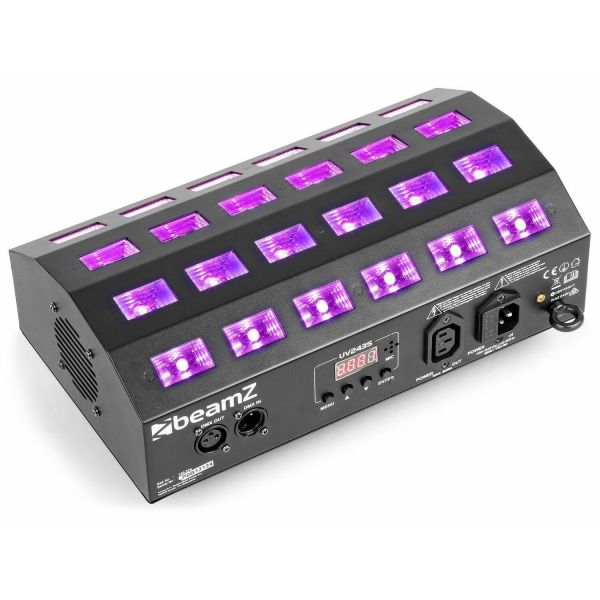 BeamZ BUV463 - Strobe LED UV, 24 LED UV, Puissance 3 Watts par LED, Mode DMX