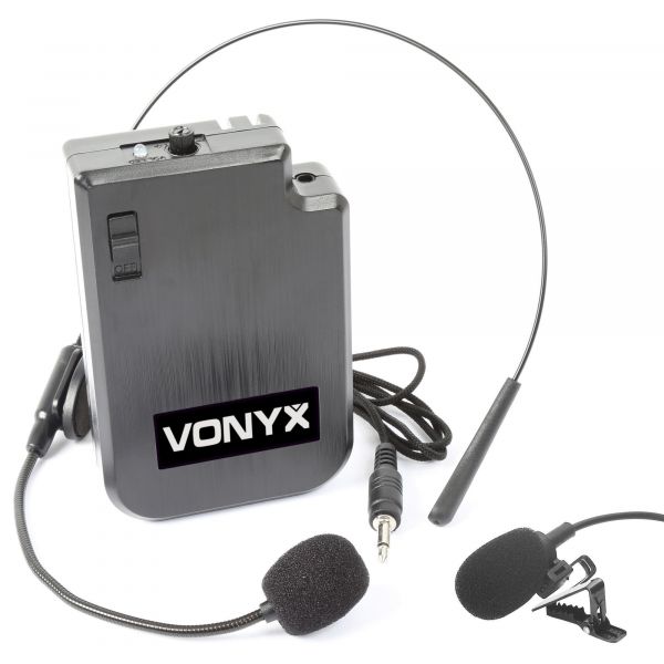 Vonyx VPS10BP - Kit émetteur micros, micro-cravate, micro serre-tête