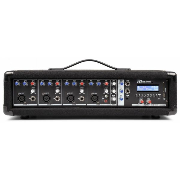 Power Dynamics PDM-C405A - Table de mixage amplifiée, 800 Watts, BT/USB/SD