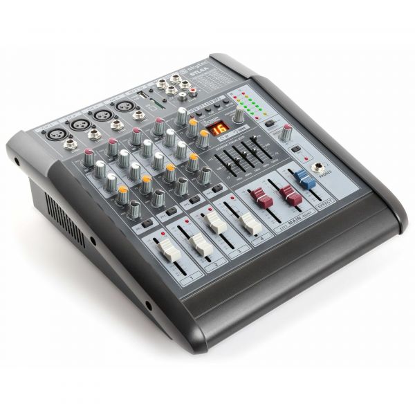 STL6A Table de mixage 6 canaux amplifiée SD/USB/MP3/DSP