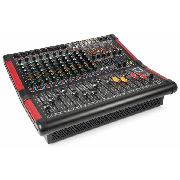 Power Dynamics PDM-S1204A - Table de mixage, 12 canaux, Bluetooth avec amplificateur 2 x 350W
