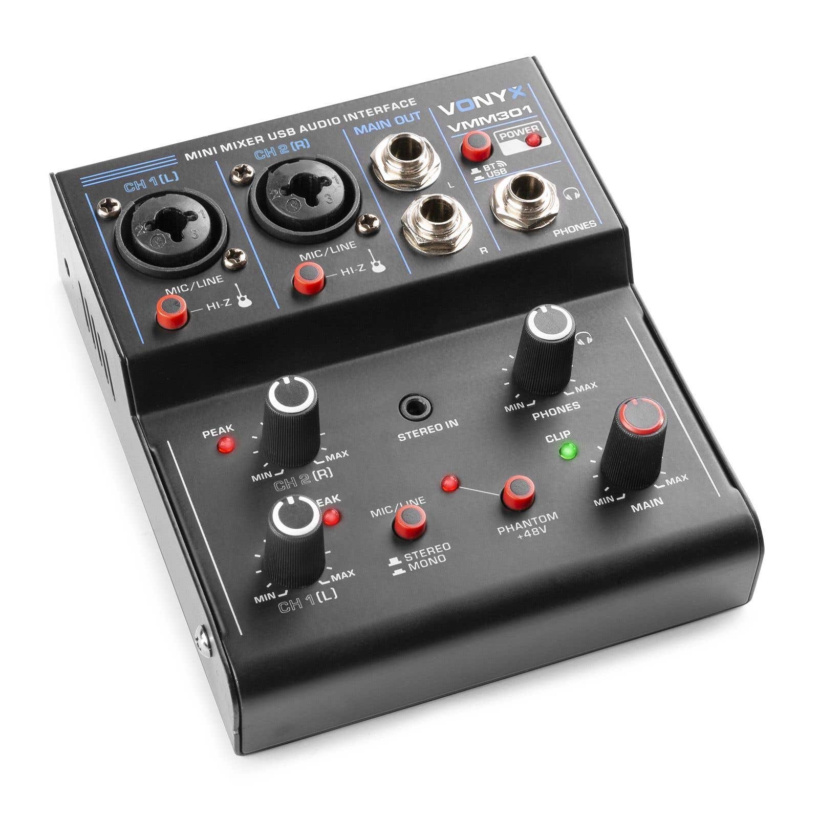 Vonyx VMM301 Mini table de mixage USB - 3 canaux