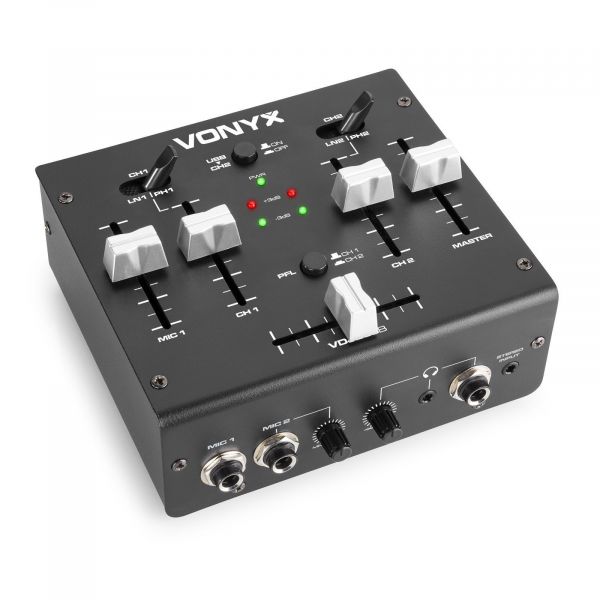 Vonyx VDJ2USB Table de Mixage DJ Stéréo 3 canaux