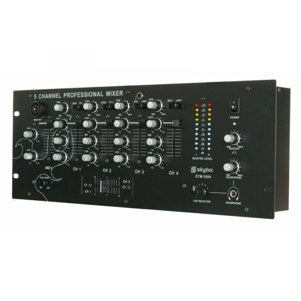 SkyTec STM-3004 - Table de Mixage DJ PA, 5 canaux, 19