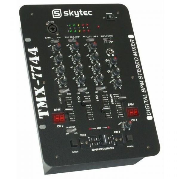 SkyTec STM-7744 3-Channel Mixer + BPM Black