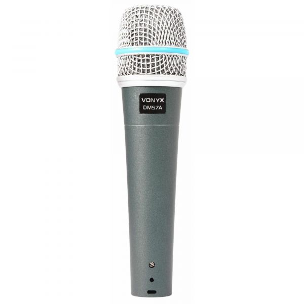 Vonyx DM57A - Microphone dynamique professionnel avec filtre anti-pop - Noir