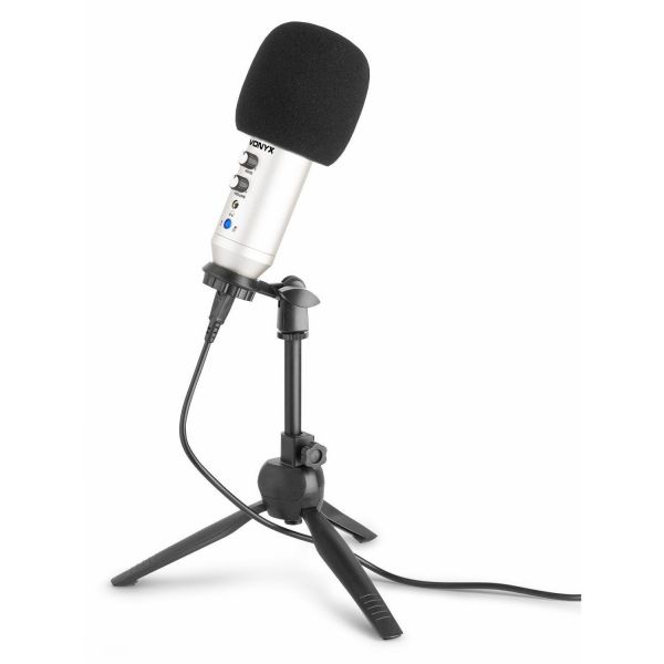 Vonyx CM320B - Microphone studio USB avec trépied - Titane