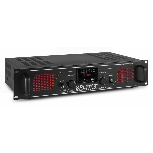 SkyTec SPL2000BTMP3 - Amplificateur professionnel Bluetooth, 2X 1000 Watts, MP3/SD/USB