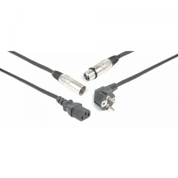 PD Connex Câble audio combiné cordon secteur - xlr f / iec f - xlr m - 10m