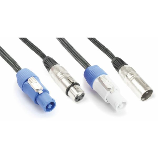 PD Connex Câble audio combiné cordon connecteur power b - xlr m / connecteur power a - xlr f - 2m