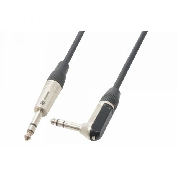 PD Connex Câble audio cordon jack 6,35 mâle stéréo / jack 6,,35 mâle stéréo coudé - 3m