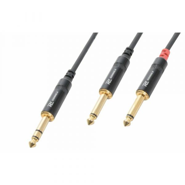 PD Connex Câble audio cordon jack 6,35 mâle stéréo / 2 x jack 6,35 mâle - 1,5m