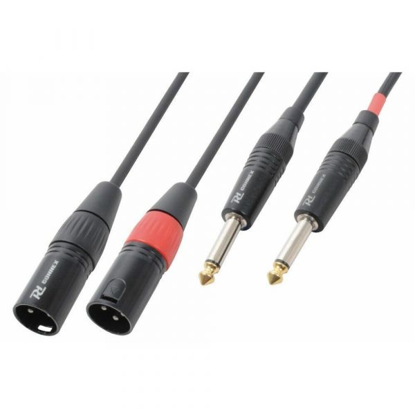 PD Connex Câble audio cordon convertisseur 2x xlr mâle- 2x 6.3 mono - 0,2m