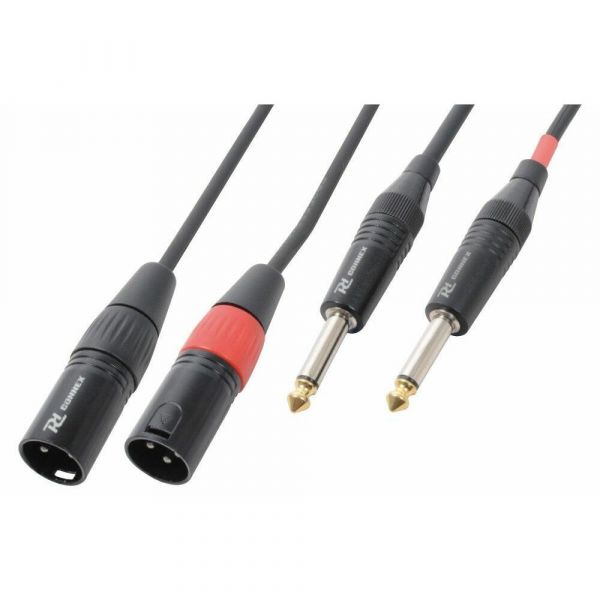 PD Connex Câble audio cordon 2x xlr mâle - 2x jack 6,35 mâle stéréo - 6m