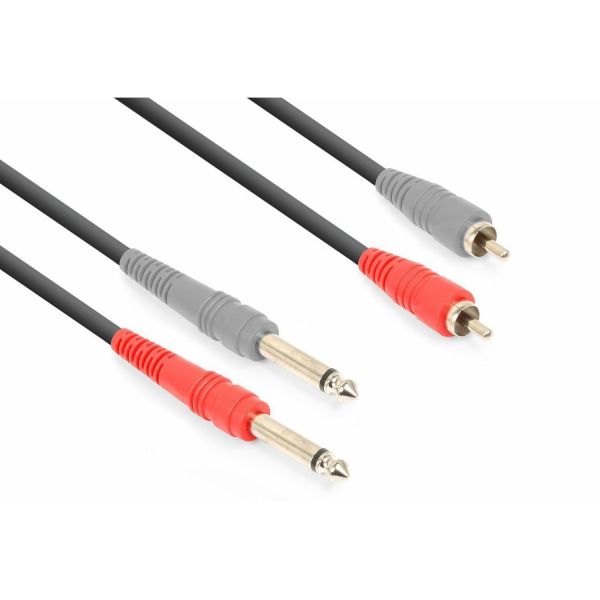 Vonyx Câble audio cordon 2 x jack 6,35 mono / 2 x rca mâle - 1,5m