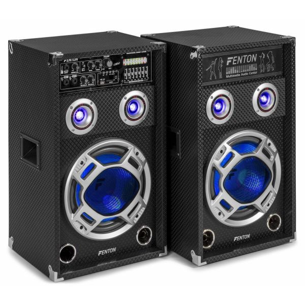 Fenton KA-10 - 2 enceintes karaoké, 800W, 10 pouces, Bluetooth, LEDS intégrées