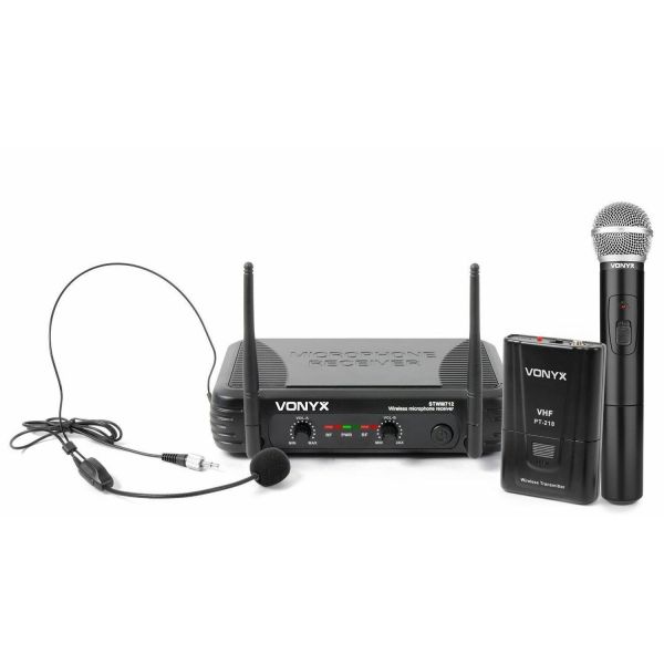 SkyTec STWM712C - Système sans fil VHF avec un micro casque et un micro main