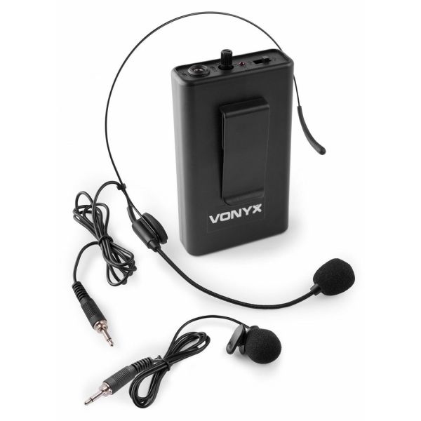 Vonyx BP10 - Ensemble de microphones de poche, système UHF