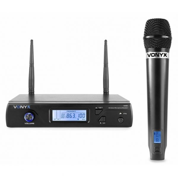 Vonyx WM61 - Microphone sans fil UHF, 16 canaux