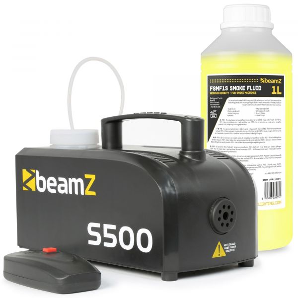 BeamZ S500-P Machine à fumée en plastique + 1L de liquide, 500 Watts