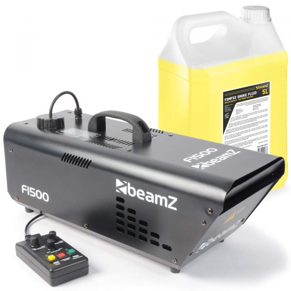 BeamZ F1500 Fazer Machine à Brouillard 1500W avec 5 Litres de Liquide