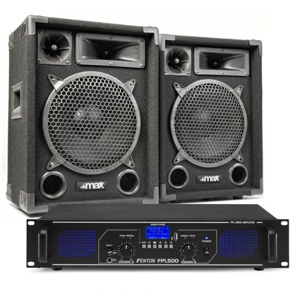 MAX10 Combinaison d'enceintes DJ et d'amplificateurs Bluetooth 1000W