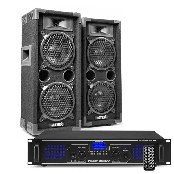 DJ Max26 Kit 2 Enceintes avec Amplificateur - 1200 Watts