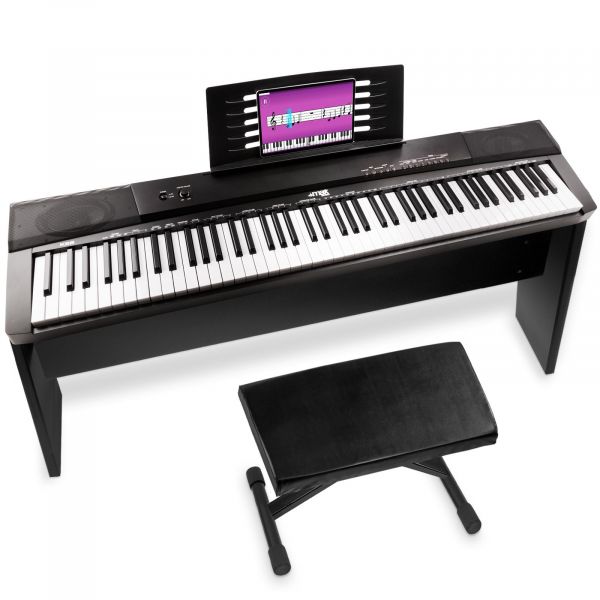 MAX KB6W Clavier électronique 88 touches avec meuble en bois et banc