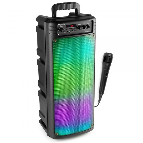 Microphone karaoké avec haut-parleur et éclairage LED - Microphone sans fil  Bluetooth