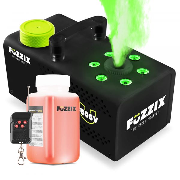 Fuzzix F506V - Machine à Fumée Verticale 500 Watts Multicolore RGB avec 250 mL de Liquide