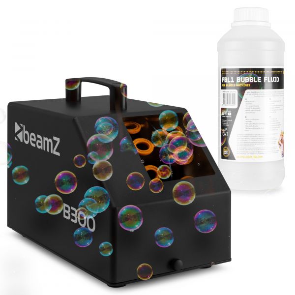 BeamZ B300 Pack Machine à Bulles Enfant/Anniversaire avec 1L de Liquide