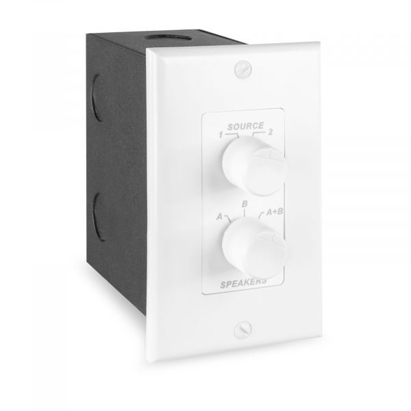 Power Dynamics PDWS3 Sélecteur entrée/haut-parleur avec boutons rotatifs - Blanc