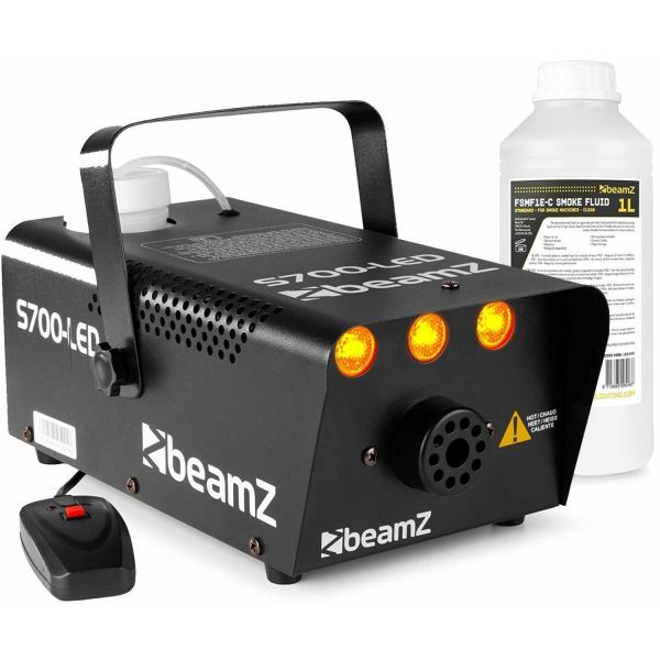 BeamZ S700-LED Ensemble de Machines à Fumée Flamme pour Halloween avec Liquide