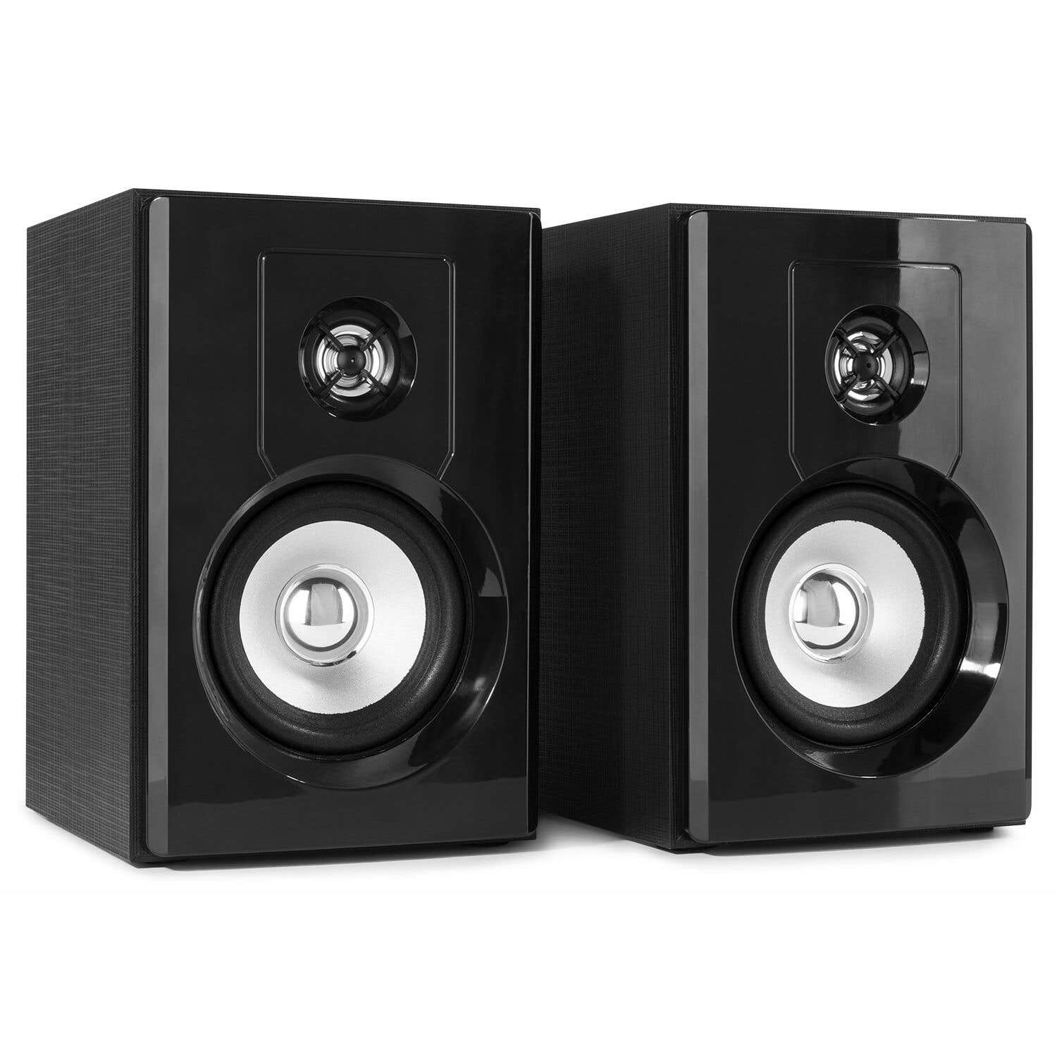 Fenton SHF404B - Paire d'Enceintes de Bibliothèque avec Bluetooth, 80W, 4", USB/RCA