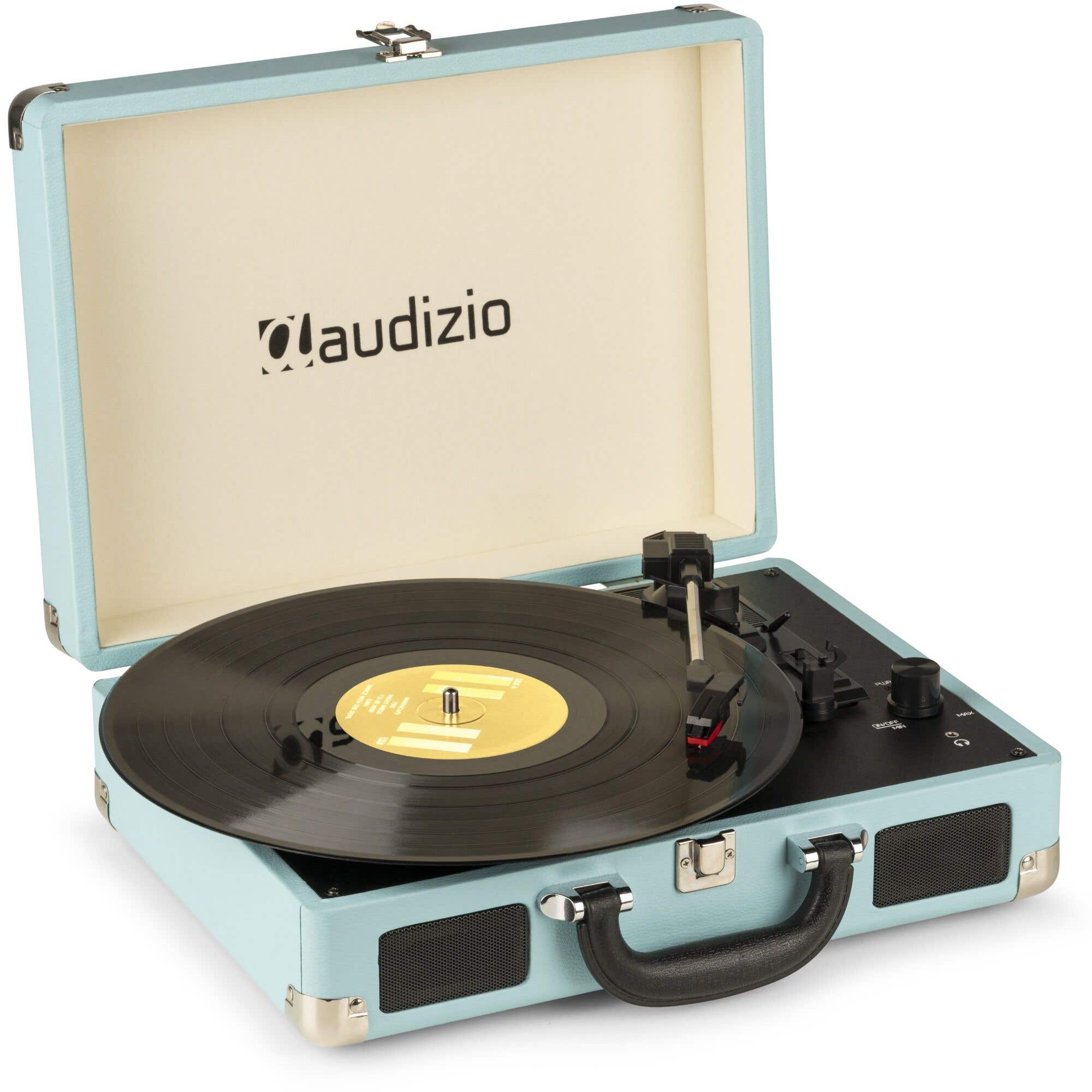 Audizio RP114BL - Platine Vinyle Rétro avec Haut-Parleurs Intégrés - Bleue
