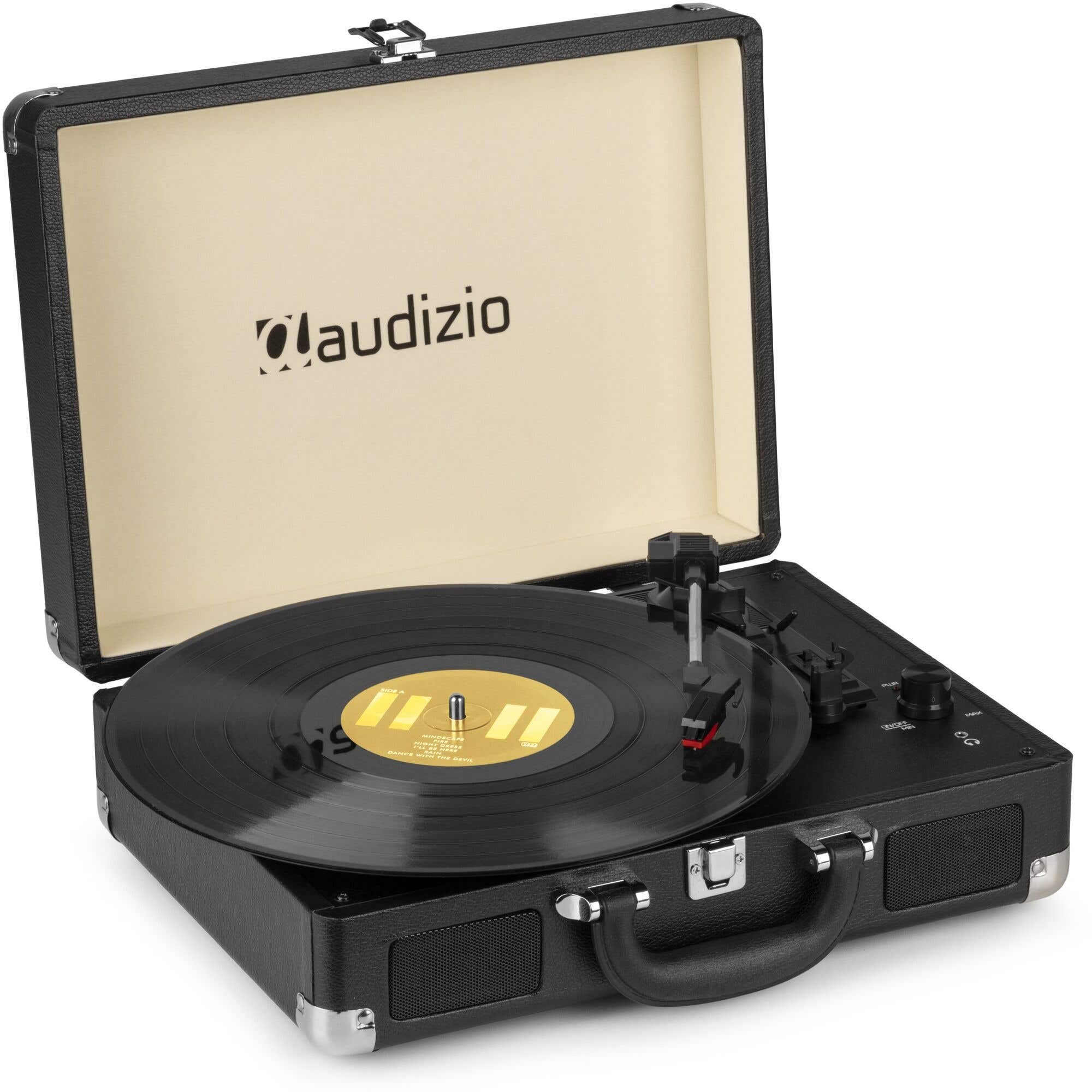 Audizio RP114BK - Platine Vinyle Rétro avec Haut-Parleurs Intégrés - Noir