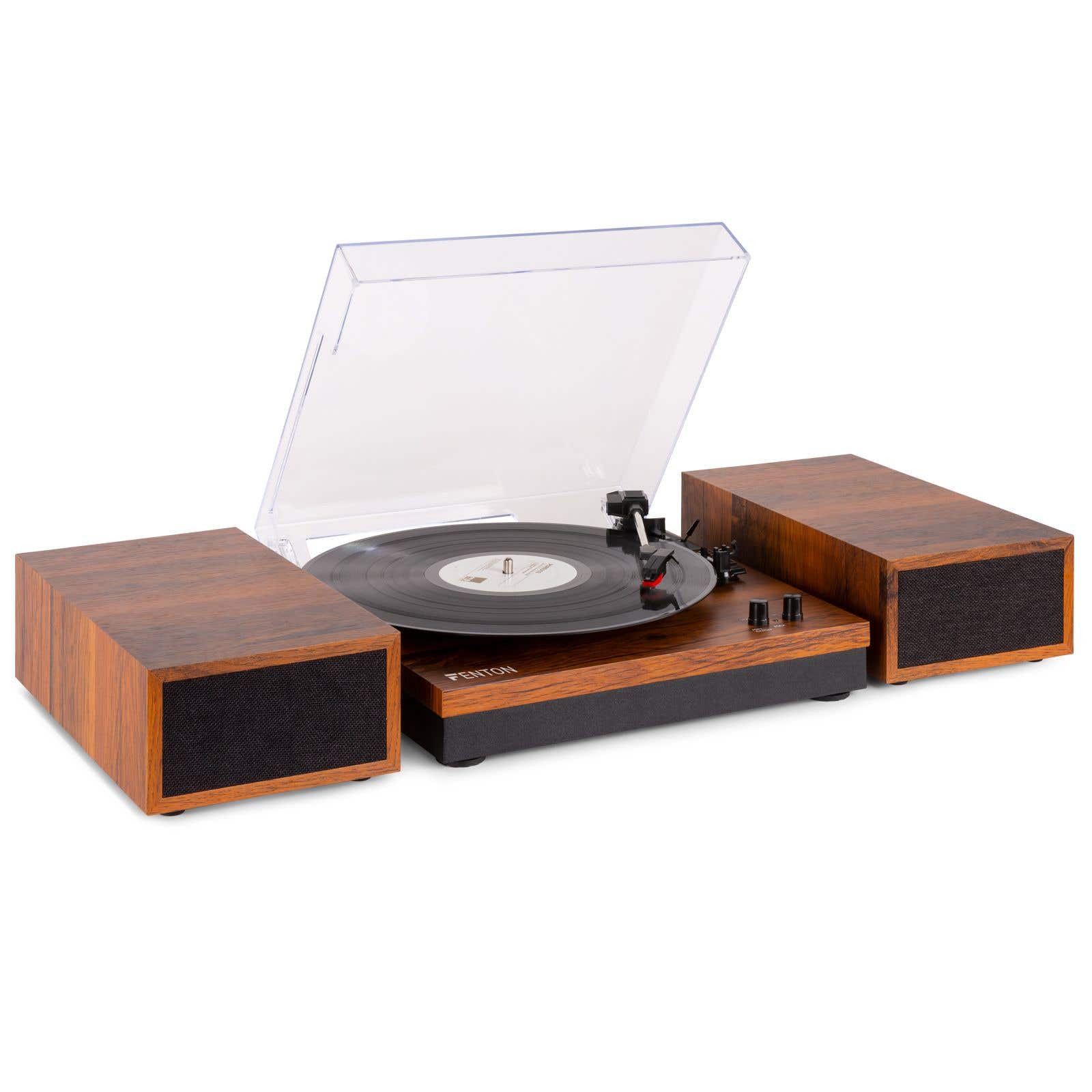 Fenton RP165 Platine Vinyle Bluetooth avec 2 Enceintes - Bois