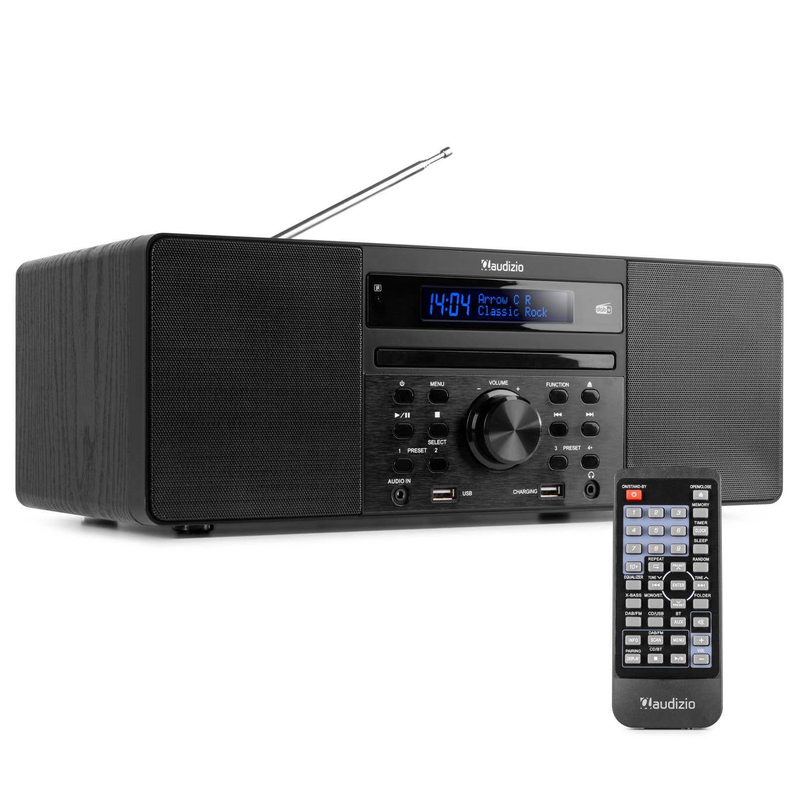 Audizio Prato Radio DAB+ et Lecteur CD avec Technologie sans Fil Bluetooth - Noir