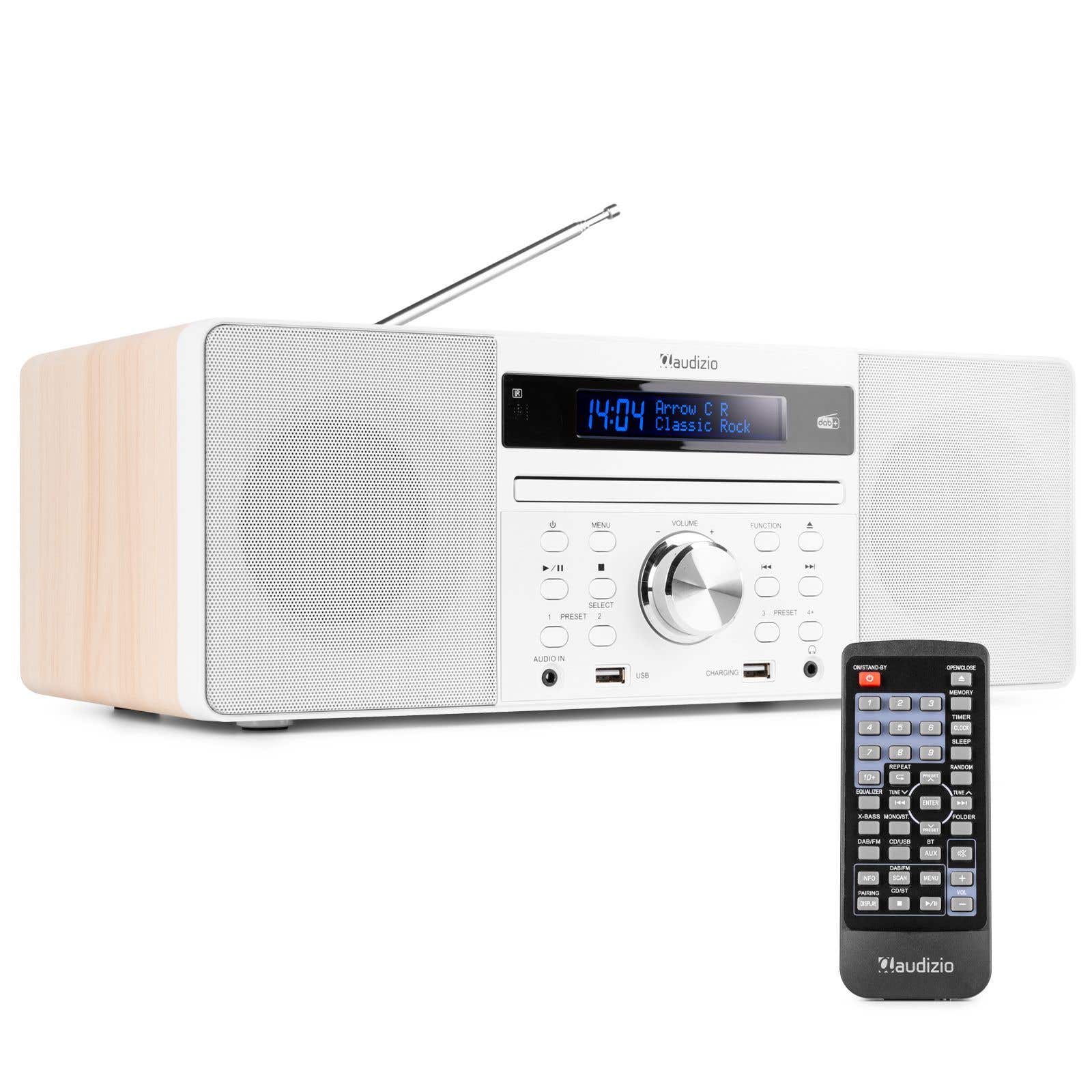 Audizio Prato Radio DAB+ et Lecteur CD avec Technologie sans Fil Bluetooth - Blanc